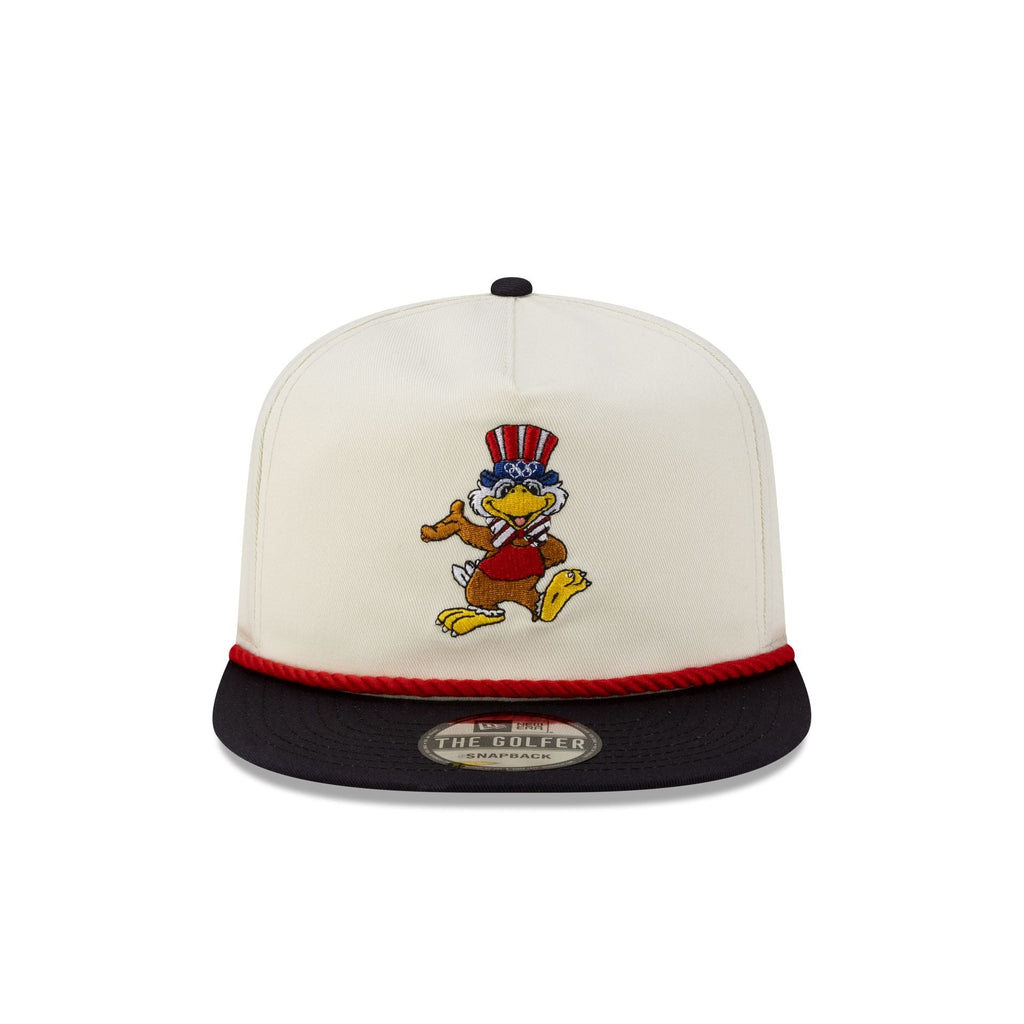 Olympic Heritage Los Angeles 1984 Olympic Games Eagle Chrome White Navy Golfer Hat